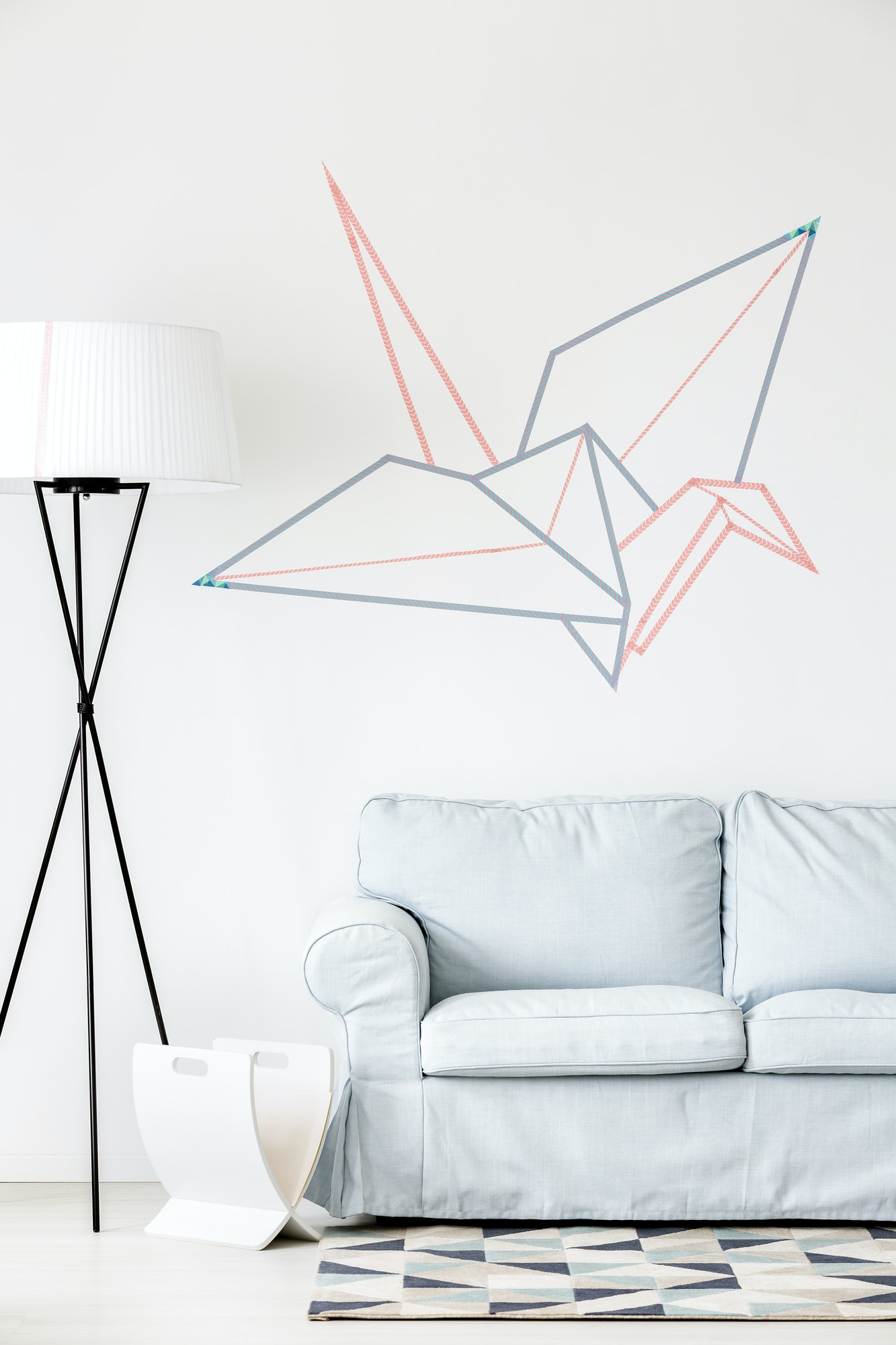 creative origami crane on the wall
